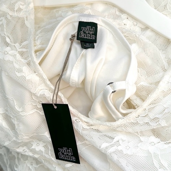 White Lace Maxi Dress With Half Cami Dress Sz MED NEW! - Picture 7 of 7